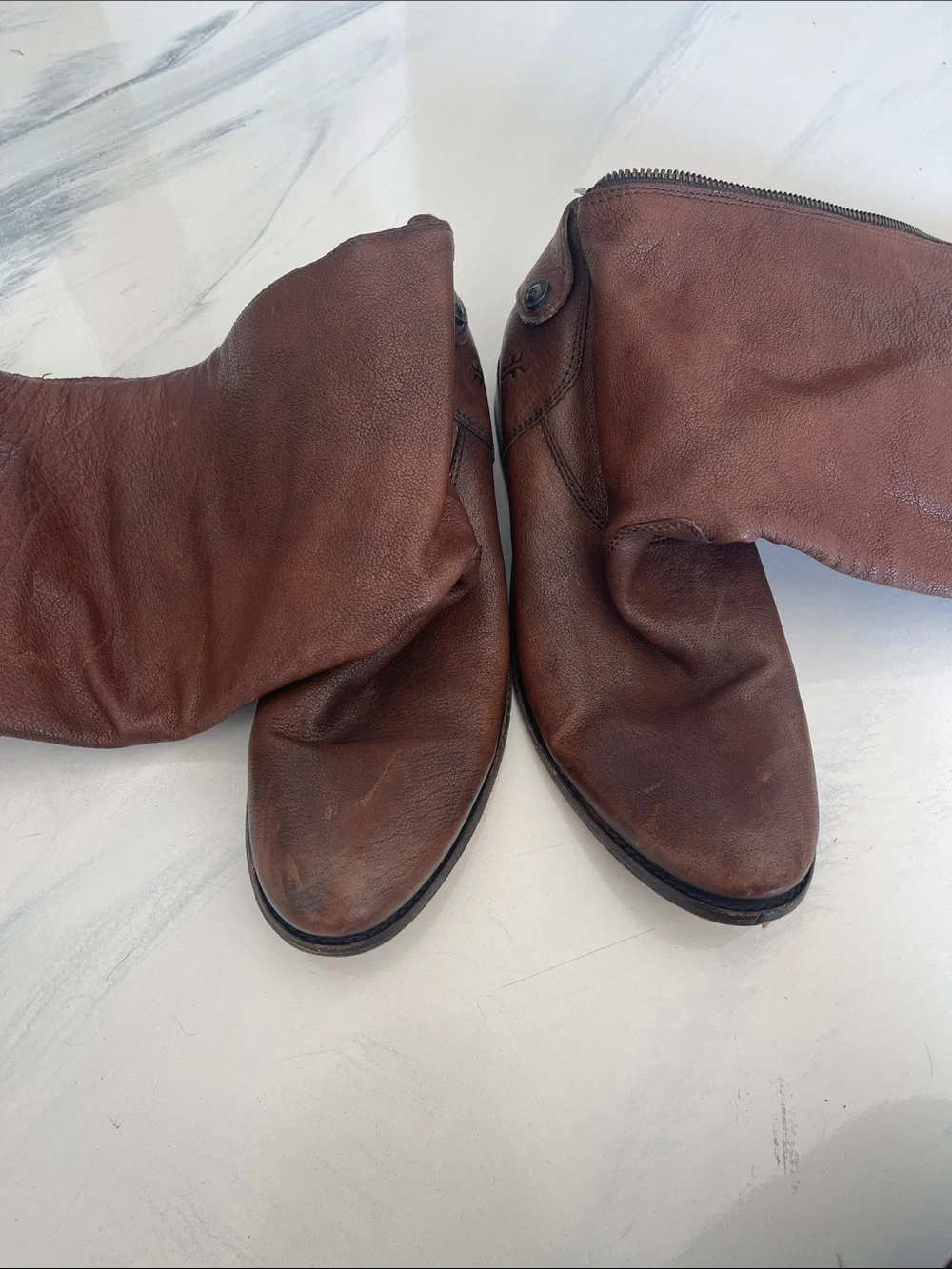 Frye Brown Leather Knee-High Boots